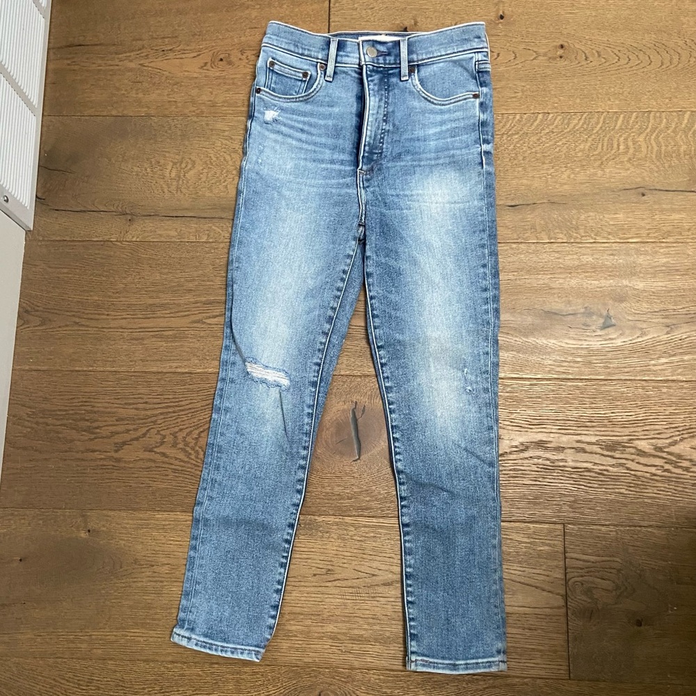 Aritzia Denim Forum Lola high rise crop skinny jeans, size 25